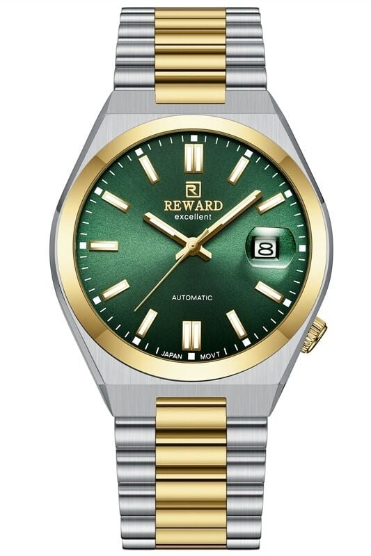 Reward RWA144322 Miyota 8200 Otomatik Yeşil Kadran Çift Renk Çelik Erkek Kol Saati