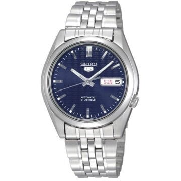 Seiko 5 SNK357K1 Erkek Kol Saati Otomatik Mekanizma, Desenli Lacivert Kadran