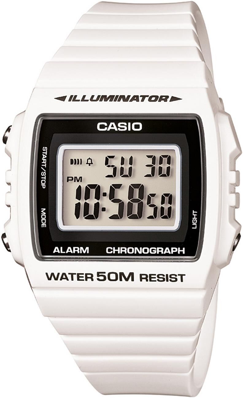 Casio W-215 Orijinal Silikon Beyaz Saat Kordonu