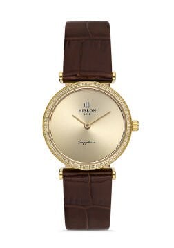 Hislon QL119G-08KG Kahverengi Kadın Kol Saati