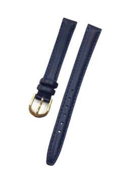 12 mm Lacivert Dikişli Düz Klasik Hakiki Deri Saat Kordonu