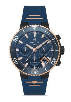 Hislon MS147T-11MR Masterwork Collection Rose Gold & Lacivert Silikon Erkek Kol Saati