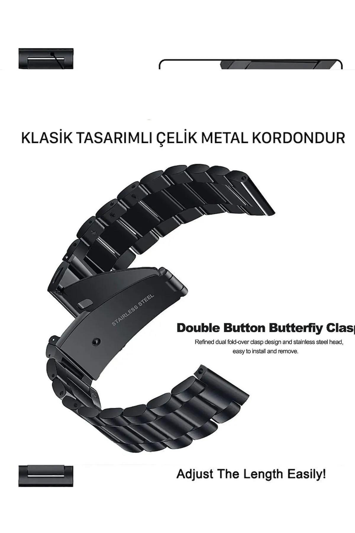 Huawei Watch Gt Gt2 Gt2 Pro Uyumlu Classic Çelik Metal Kordon Akıllı Saat Kordonu 22 mm