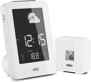 BRAUN BNC013WH-RC HAVA İSTASYONLU MASA SAATİ BEYAZ