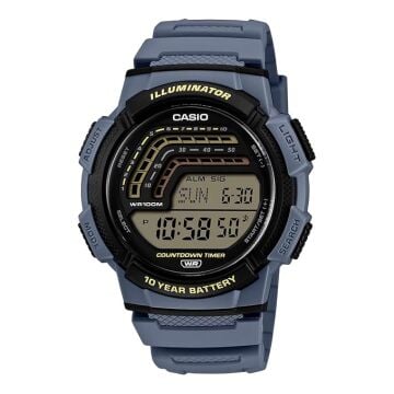 Casio WS-1800-2AVDF Mavi Silikon 10 Yıl Pilli Dijital Erkek Kol Saati