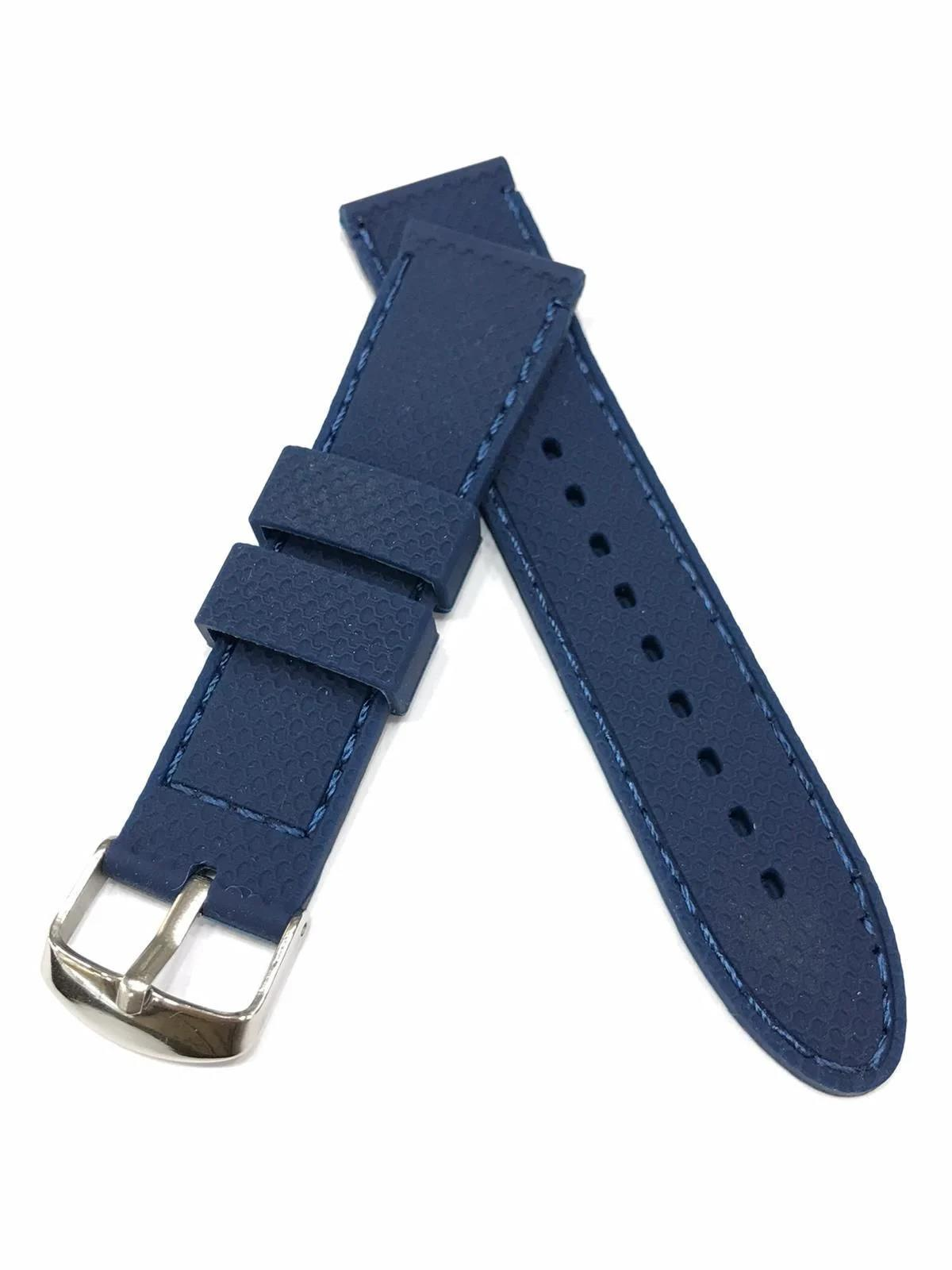 24mm Benekli Renkli Yüksek Kalite Silikon Saat Kordonu Kayışı