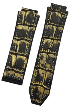 Hublot Big Bang Uyumlu Deri Kaplamalı Silikon Sarı Saat Kordonu