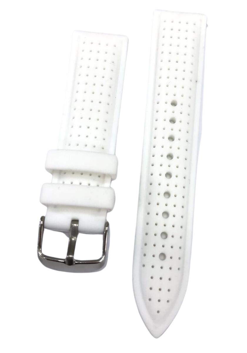22mm Benekli Renkli Yüksek Kalite Silikon Saat Kordonu Kayışı Lacivert - 22mm