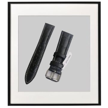 22x18MM SİYAH/BEYAZ DİKİŞLİ DERİ KORDON
