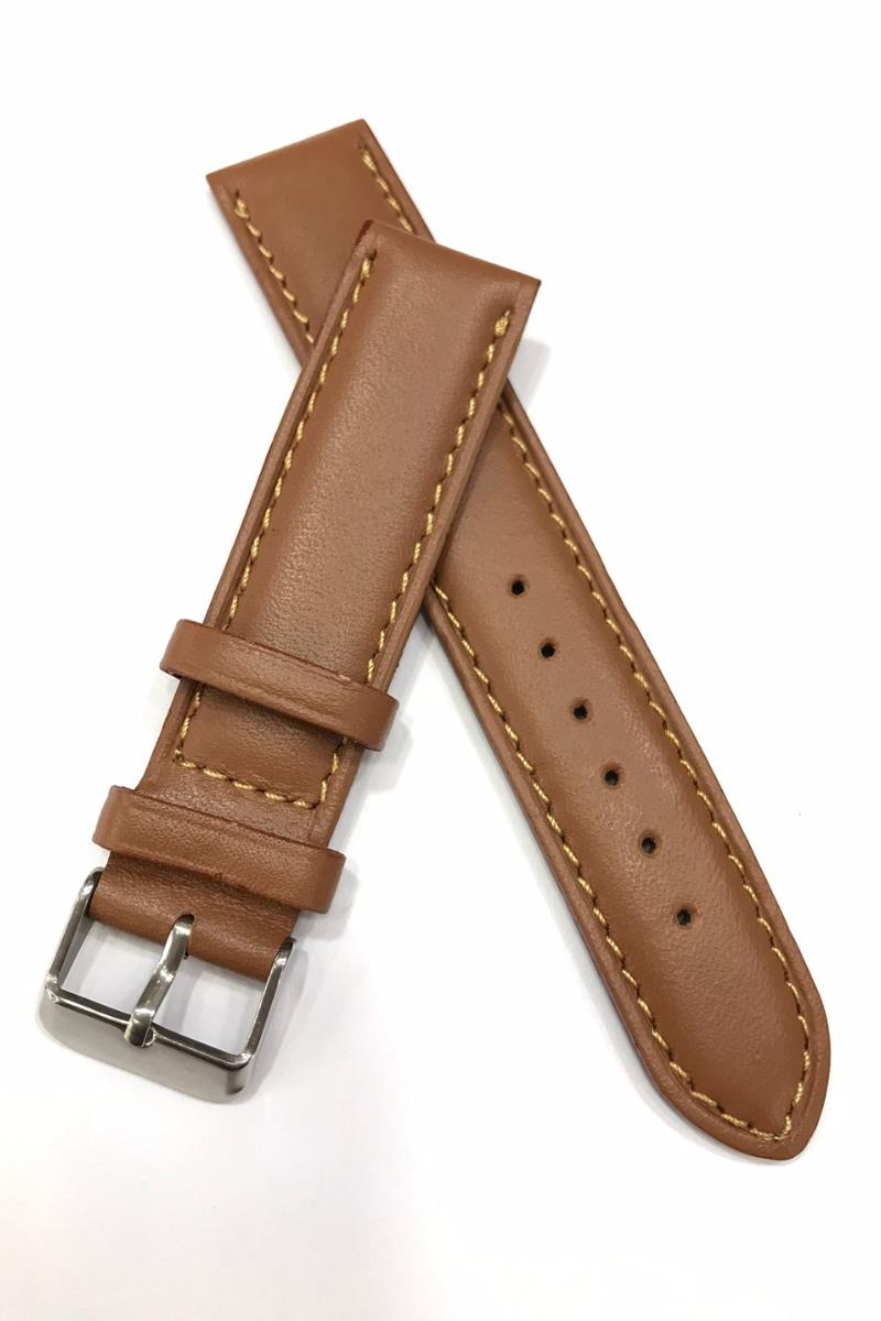 20 mm Düz Yerli Üretim Taba Renk Deri Saat Kordonu