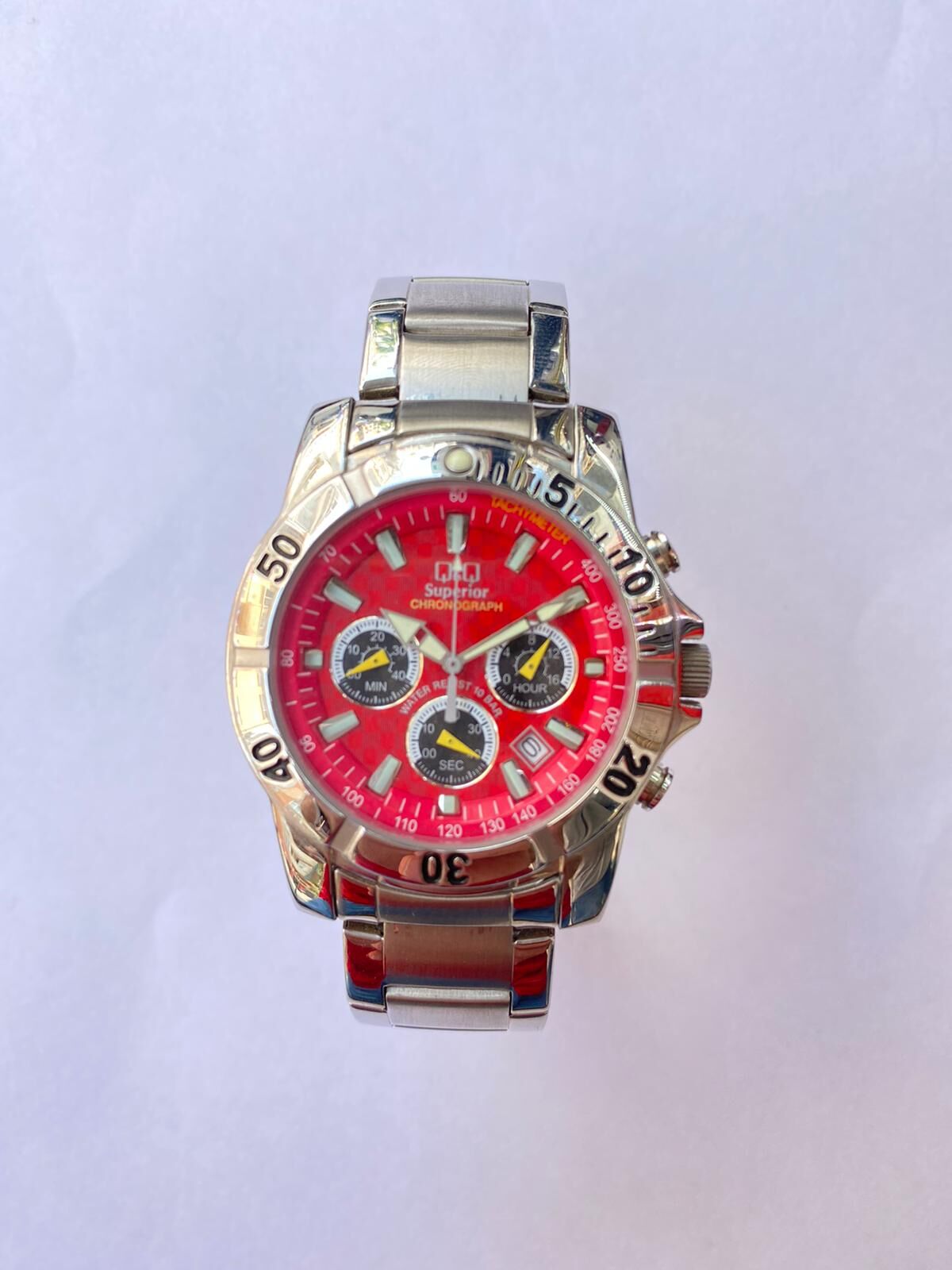 Q&Q Superior Erkek Gümüş Renk Kronometreli Çelik Kol Saati