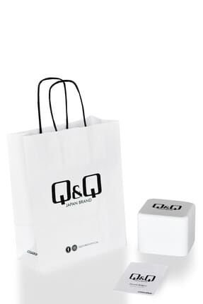 Q&Q Attractive Kadın Beyaz Renk Fonksiyonlu Taşlı Kol Saati