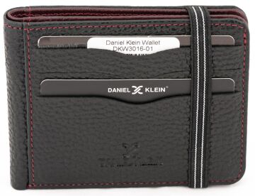 Daniel Klein DKW3016-01 Hakiki Deri Siyah Erkek Cüzdan Kartvizitlik