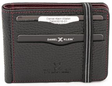 Daniel Klein DKW3016-01 Hakiki Deri Siyah Erkek Cüzdan Kartvizitlik