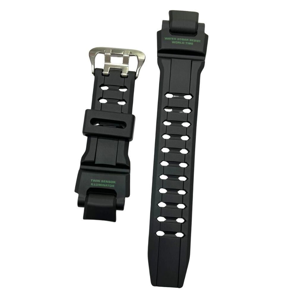 Casio G-Shock GA-1100 GA-1000 Siyah Orijinal Silikon Saat Kordonu - Yeşil Yazılı