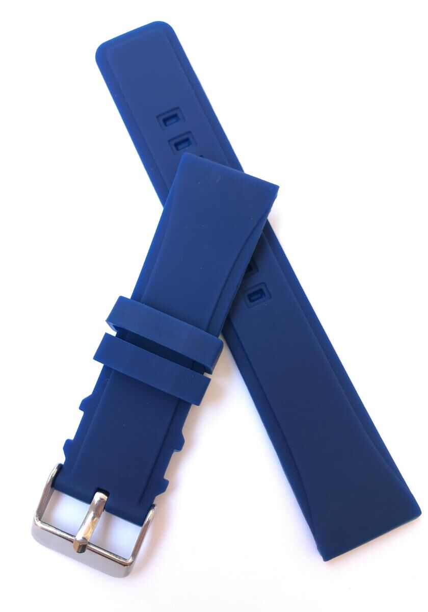 24mm Renkli Yüksek Kalite Silikon Saat Kordonu Kayışı Lacivert - 24mm