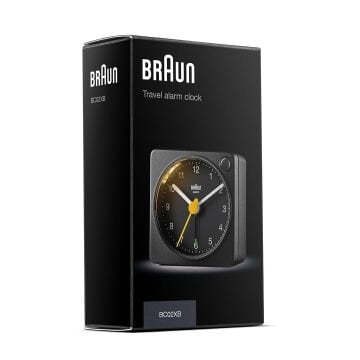 BRAUN BC02XB SİYAH KLASİK SEYAHAT ANALOG ALARMLI MASA SAATİ