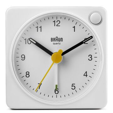 Braun BC02XW Küçük Boy Beyaz Klasik Işık ve Alarmlı Masa Saati