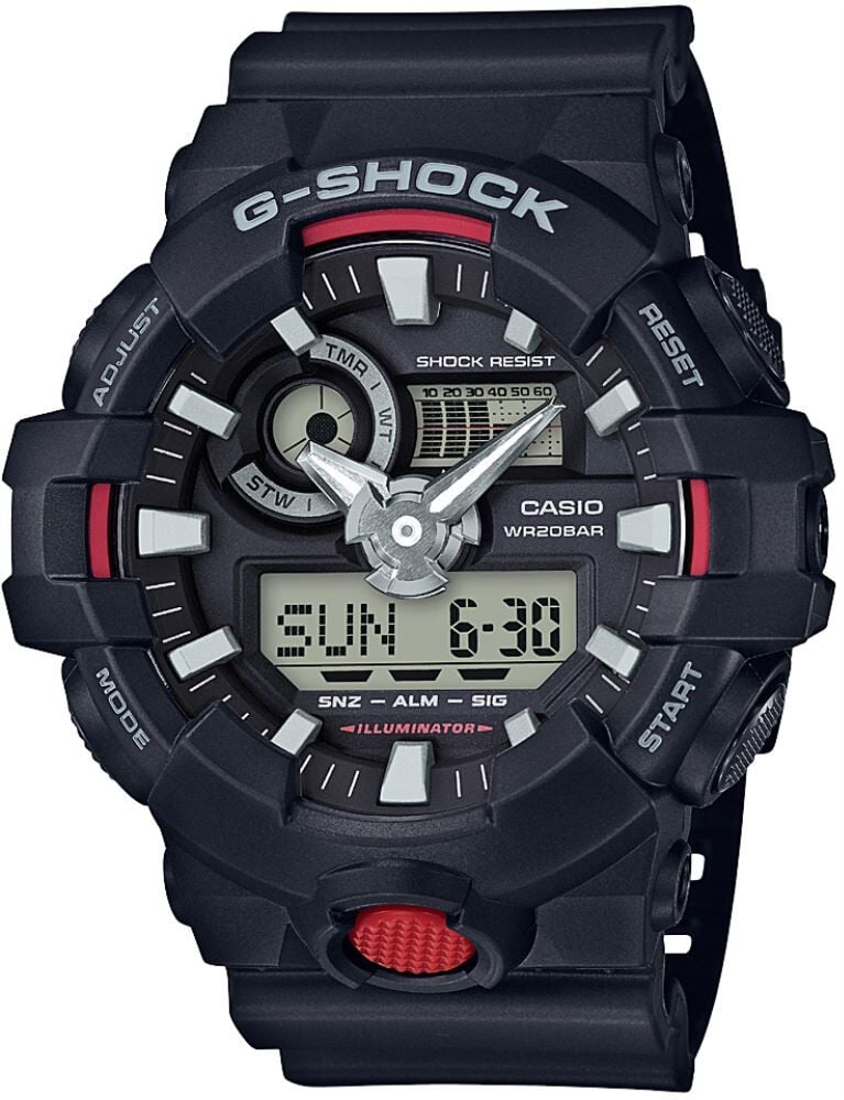Casio G-Shock GA-700 Siyah Orijinal Saat Kordonu - Plastik Tokalı