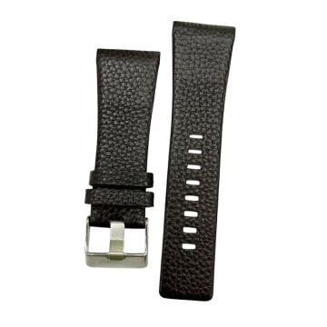 Diesel Uyumlu 29 mm Çift Pimli Koyu Kahve Hakiki Deri Saat Kordonu