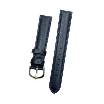 18 mm Düz Yerli Üretim Lacivert Hakiki Deri Yumuşak Saat Kordonu