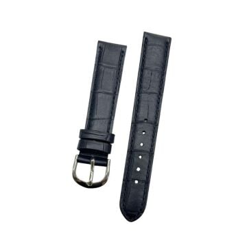 18 mm Krokodil Yerli Üretim Lacivert Hakiki Deri Yumuşak Saat Kordonu