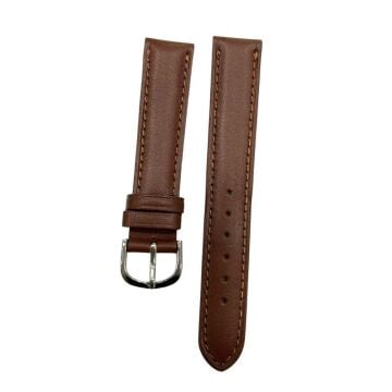 18 mm Düz Yerli Üretim Açık Kahve Hakiki Deri Yumuşak Saat Kordonu
