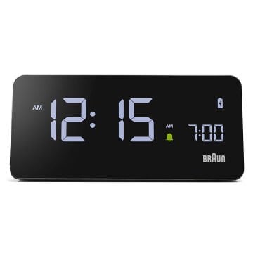 BRAUN BC21BEU SİYAH DİJİTAL KABLOSUZ ŞARJLI ALARMLI MASA SAATi