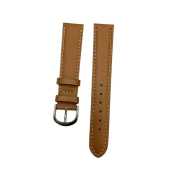 18 mm Düz Yerli Üretim Taba Hakiki Deri Yumuşak Saat Kordonu