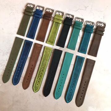 22 mm Renkli Üst Kalite İşçilik Hakiki Deri Saat Kordonu Akıllı Saat Kordonu