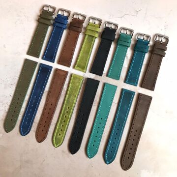 22 mm Renkli Üst Kalite İşçilik Hakiki Deri Saat Kordonu Akıllı Saat Kordonu