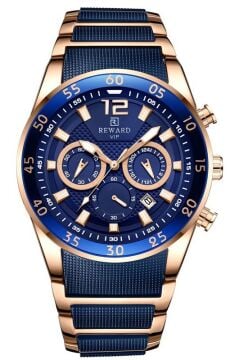 Reward A141013 Erkek Rose Gold Lacivert Çelik Kordon Kol Saati