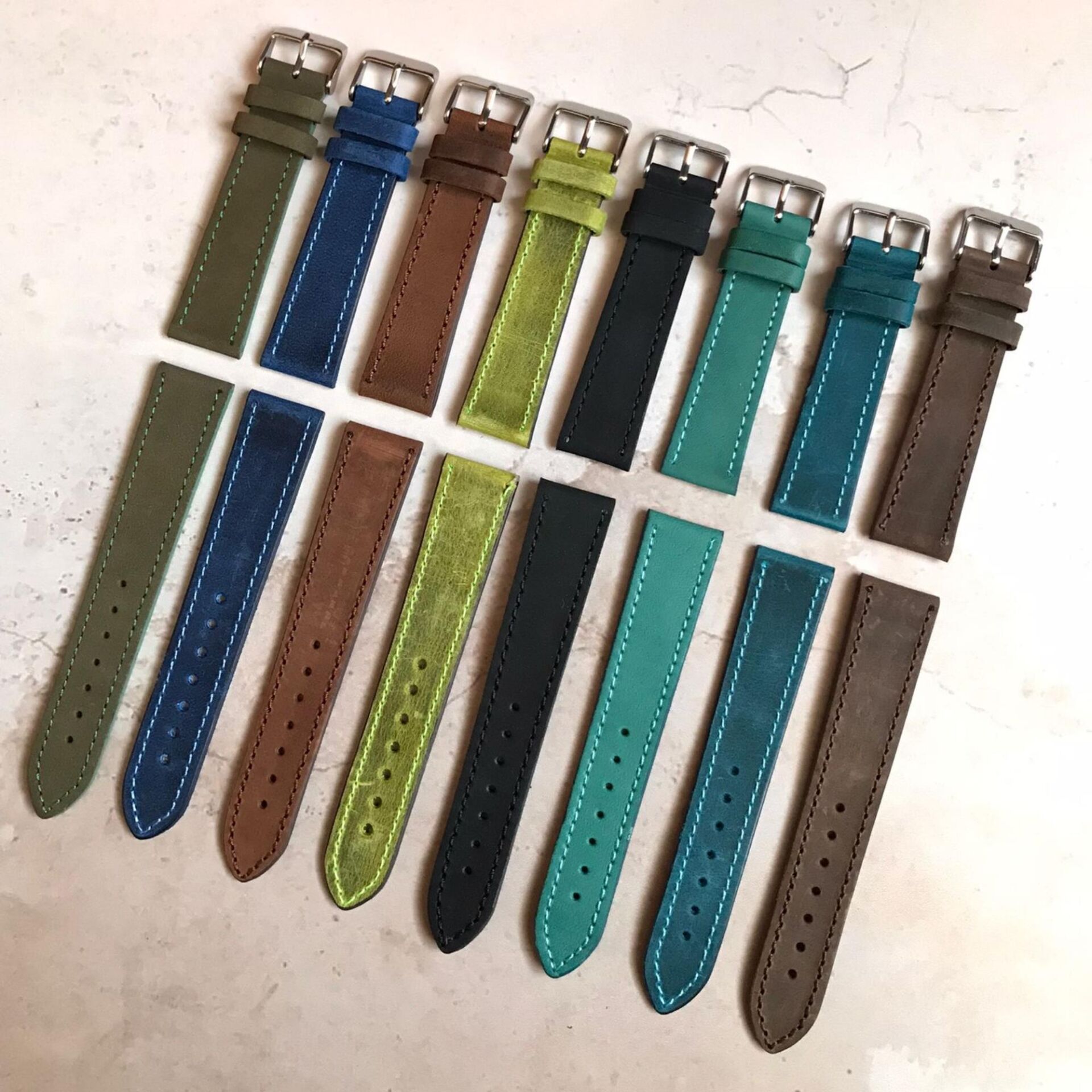 20 mm Renkli Üst Kalite İşçilik Spor Tasarım Hakiki Deri Saat Kordonu Akıllı Saat Kordonu