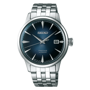Seiko Presage SRPB41J1 Erkek Gümüş Çelik Kordon Mavi Kadran Otomatik Kol Saati