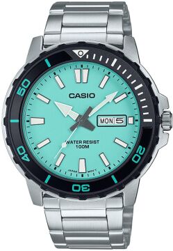 Casio MTD-125D-2A2VDF Turkuaz Kadranlı Siyah Bezel Çelik Erkek Kol Saati