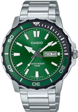 Casio MTD-125D-3AVDF Yeşil Kadran Çelik Sportif Erkek Kol Saati