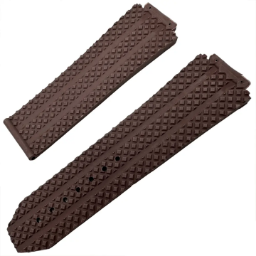 Hublot Bigbang Uyumlu 17 mm Kahverengi Silikon Saat Kayışı - Kasa girişi 17 mm