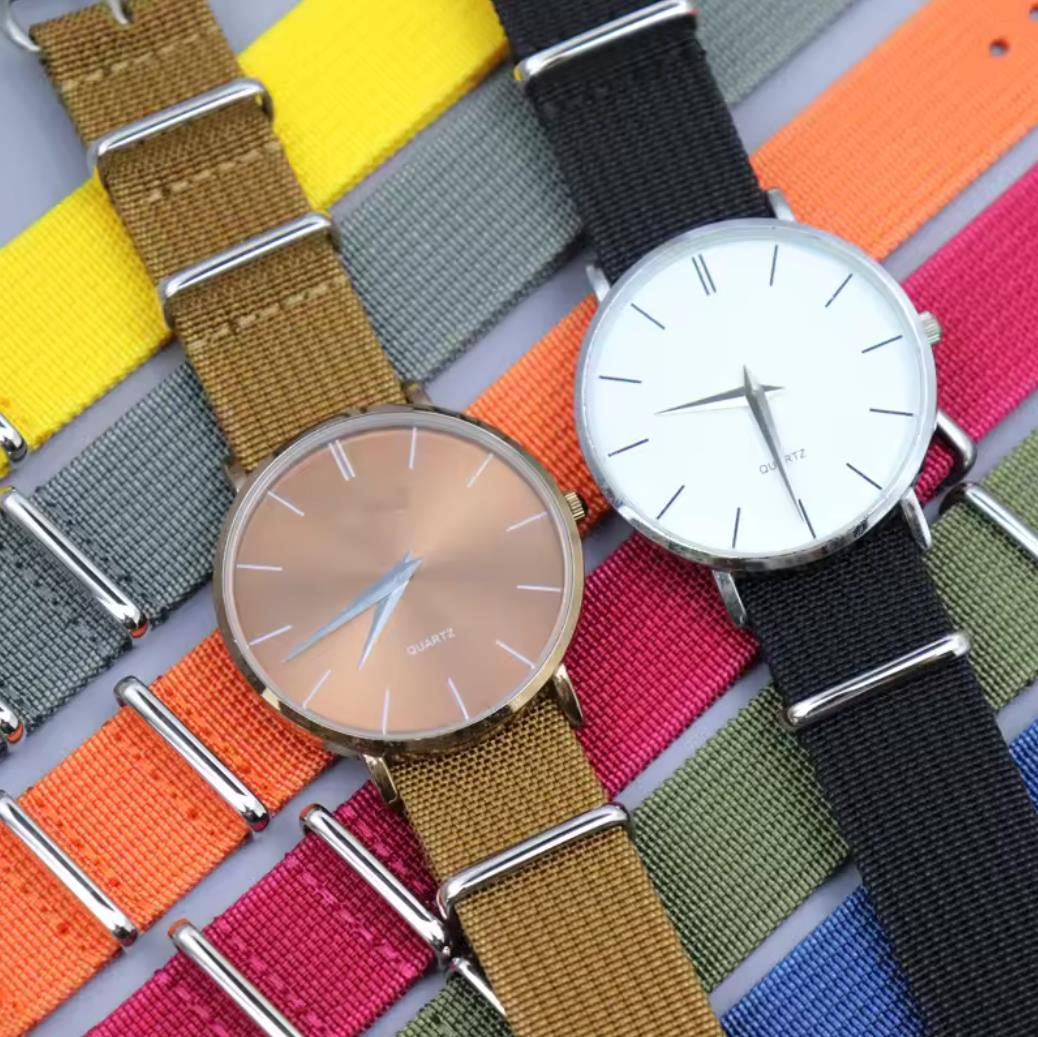 Klasik Suya Dayanıklı Koku Yapmaz Sportif Renkli Nato Saat Kordonu 22 mm Bordo