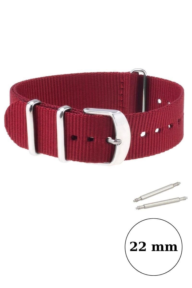 Klasik Suya Dayanıklı Koku Yapmaz Sportif Renkli Nato Saat Kordonu 22 mm Lacivert