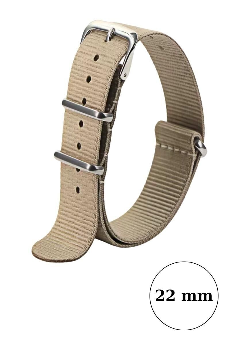 Klasik Suya Dayanıklı Koku Yapmaz Sportif Renkli Nato Saat Kordonu 22 mm