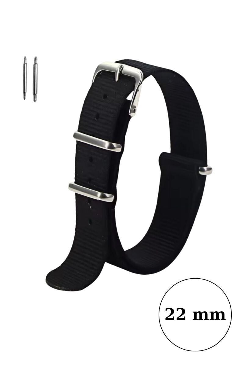Klasik Suya Dayanıklı Koku Yapmaz Sportif Renkli Nato Saat Kordonu 22 mm