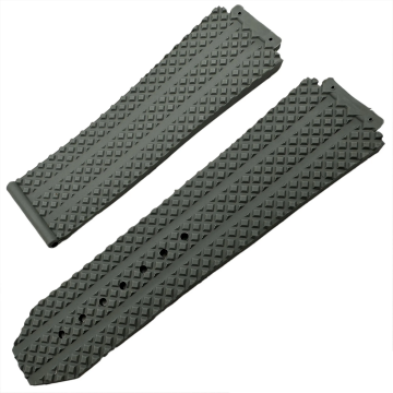 Hublot Bigbang Uyumlu 17 mm Gri Silikon Saat Kayışı - Kasa girişi 17 mm