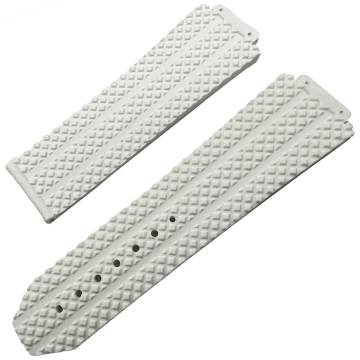 Hublot Bigbang Uyumlu 17 mm Beyaz Silikon Saat Kayışı - Kasa girişi 17 mm