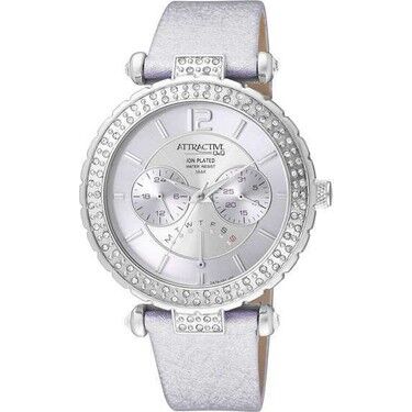 Q&Q Attractive Kadın Lila Renk Fonksiyonlu Taşlı Kol Saati