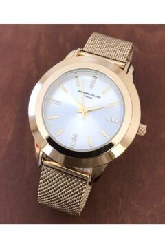 Michael Fellini Altın Sarı Hasır Çelik Kadın Kol Saati MF1091