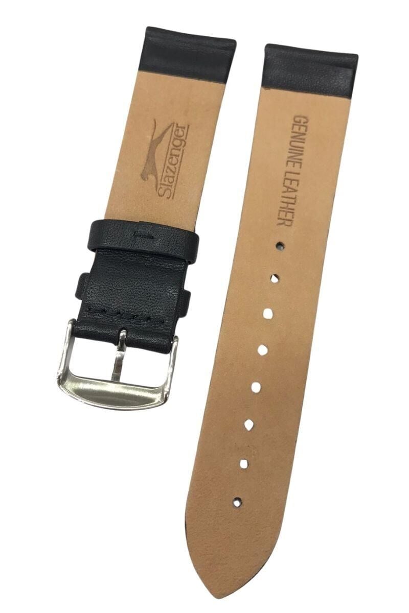 Vintage ve Klasik Saatler için Slazenger 22 mm Hakiki Deri Saat Kordonu Lacivert