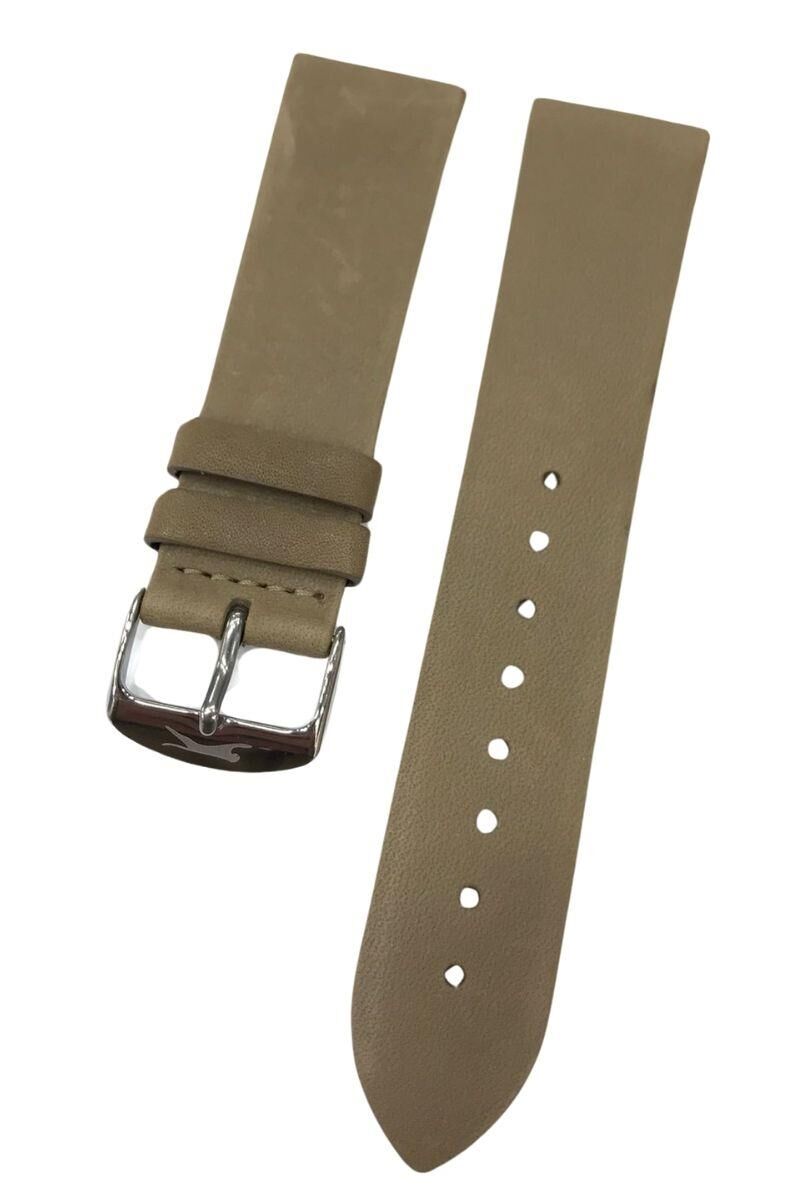 Vintage ve Klasik Saatler için Slazenger 22 mm Hakiki Deri Saat Kordonu Bej