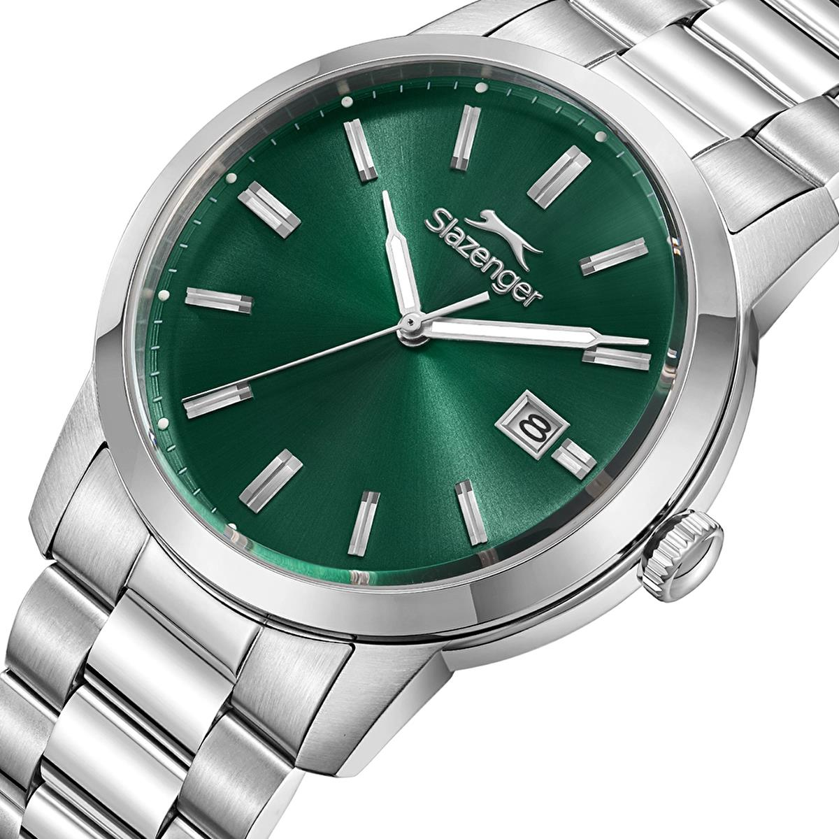 Slazenger SL.09.2495.1 Serisi Gümüş Renk Klasik Paslanmaz Çelik Bombeli Cam Erkek Kol Saati