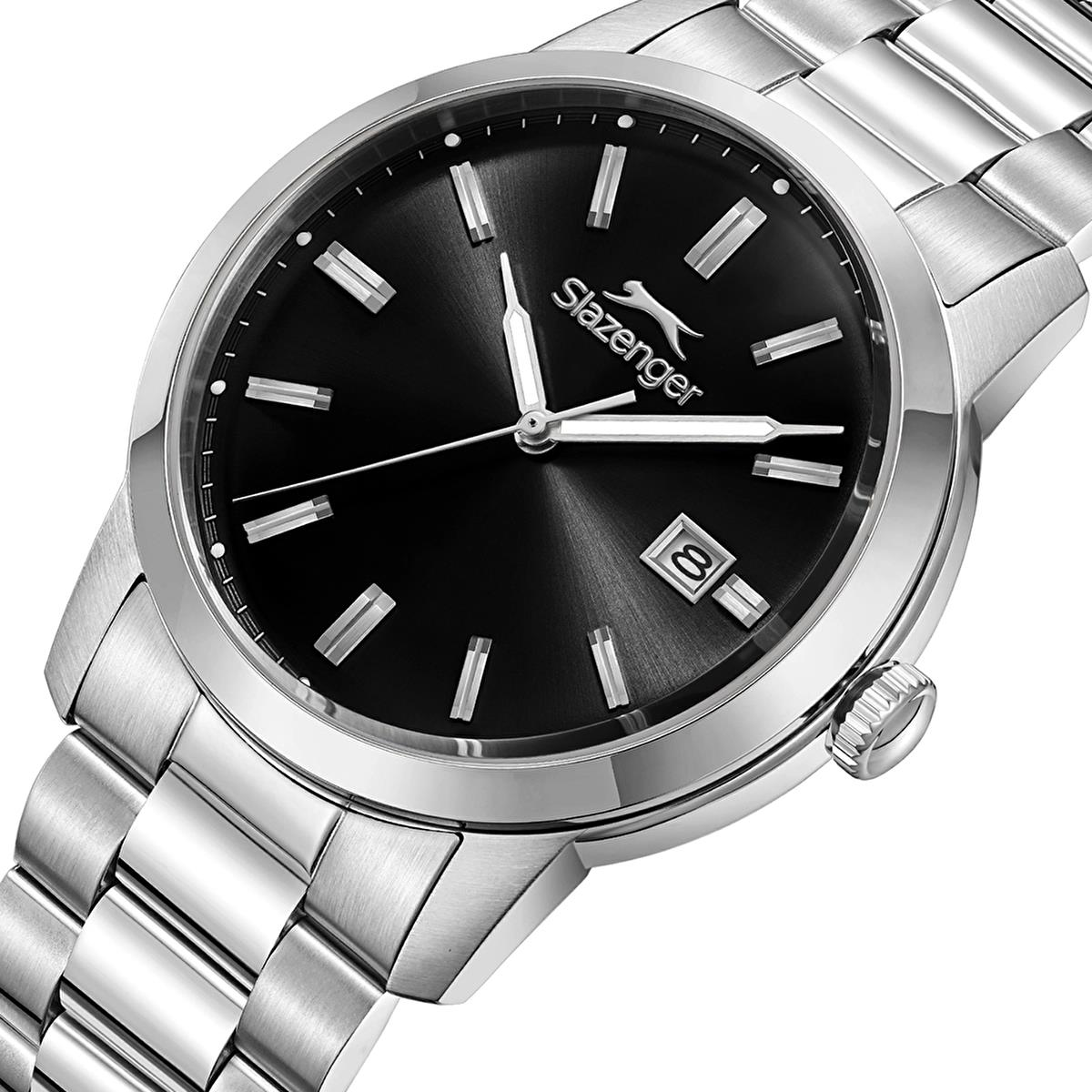 Slazenger SL.09.2495.1 Serisi Gümüş Renk Klasik Paslanmaz Çelik Bombeli Cam Erkek Kol Saati