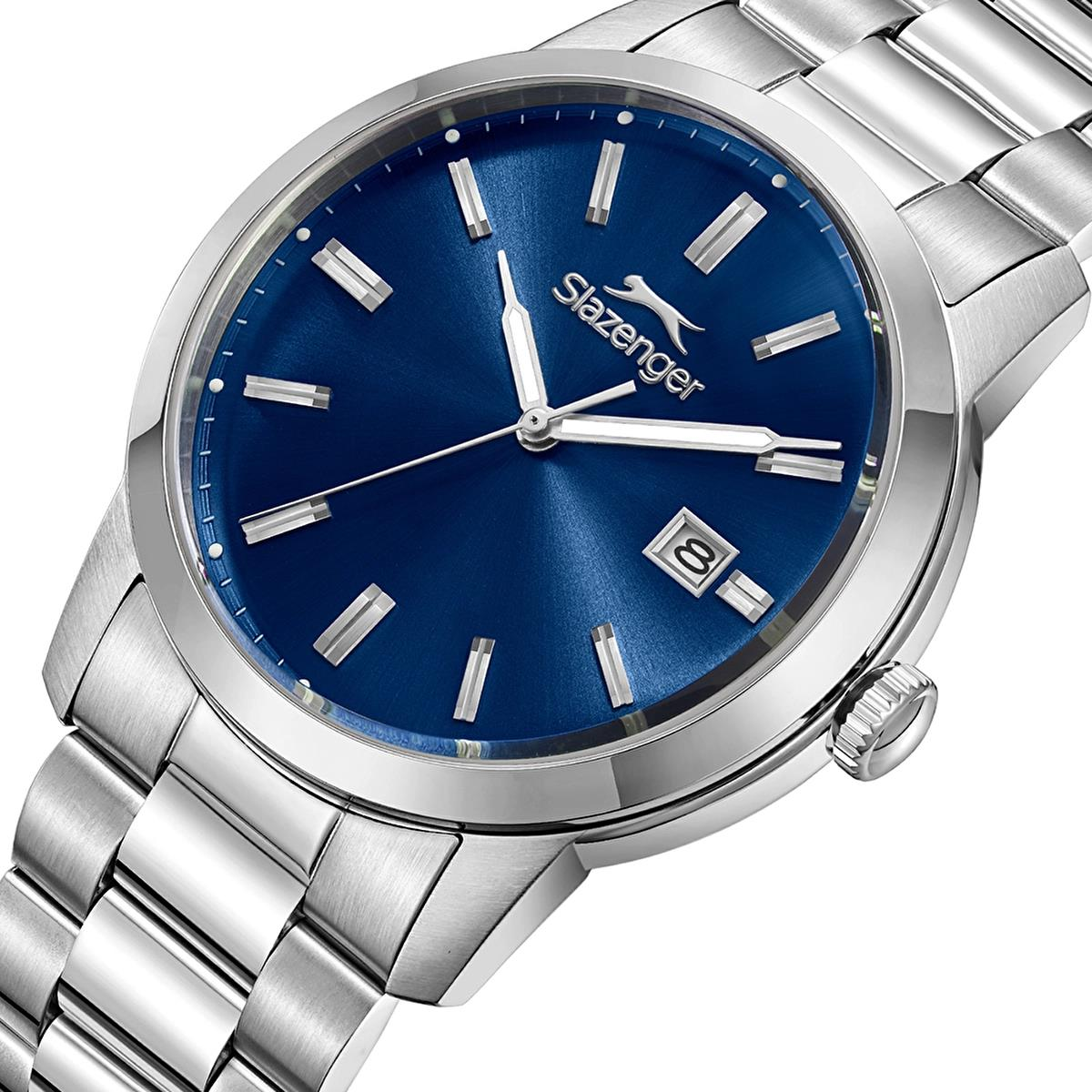 Slazenger SL.09.2495.1 Serisi Gümüş Renk Klasik Paslanmaz Çelik Bombeli Cam Erkek Kol Saati